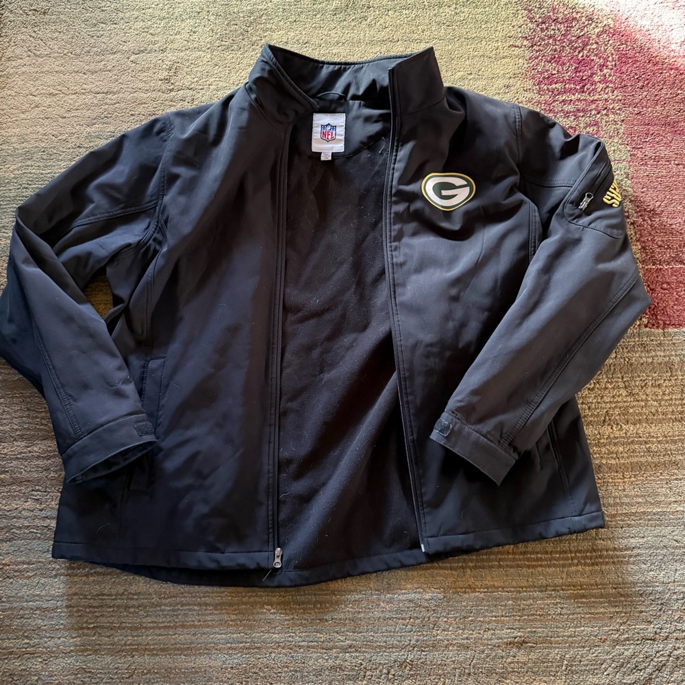 NFL Black Jacket with Green Bay Packers Logo